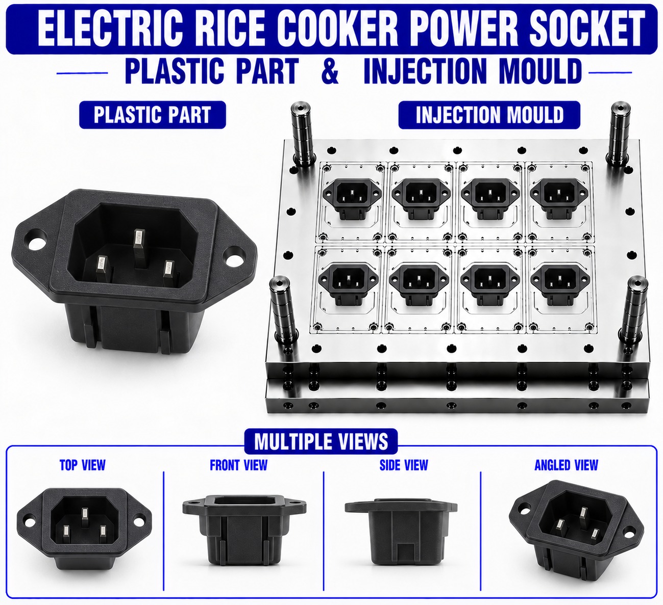 Electric Rice Cooker Plastic Power Socket Mould and Moulding Service